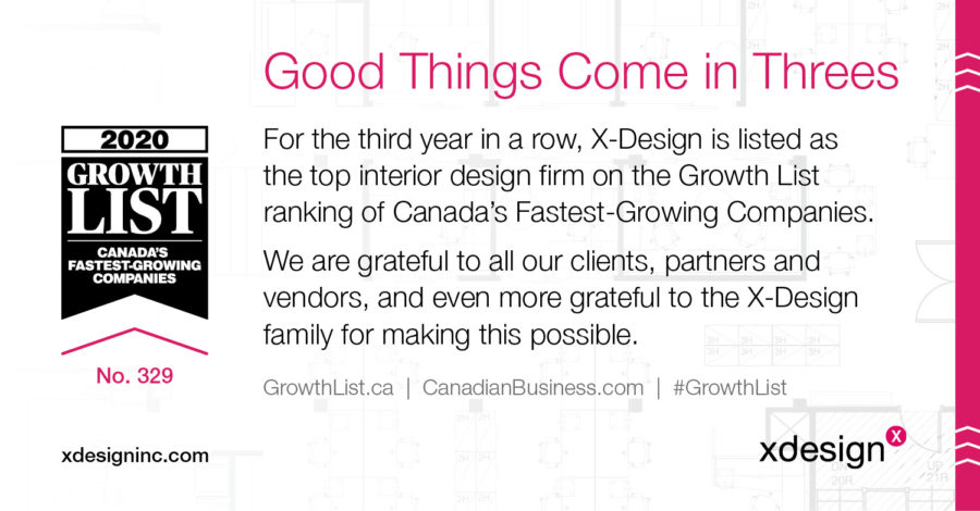 X-Design Ranks No.329 on the 2020 Growth List